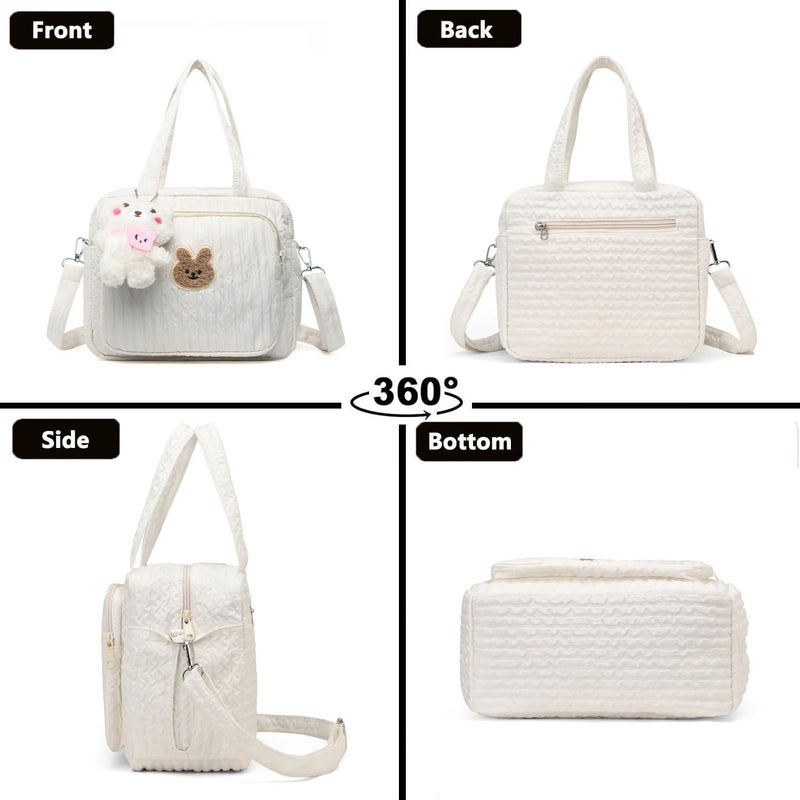 NIKUKY Baby Diaper Bag Tote, Cute Small Crossbody Nappy Mommy Bag, Lightweight Travel & Hospital Multifunction Storage Tote - Image 3